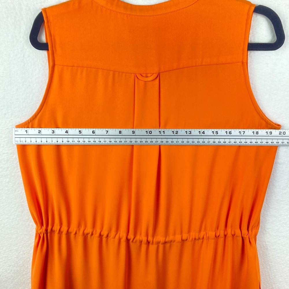 Antonio Melani Orange Draw String Waist Sleeveless Mini Dress with Pockets Sz M - Picture 12 of 14